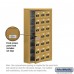 Salsbury Cell Phone Storage Locker - with Front Access Panel - 7 Door High Unit (5 Inch Deep Compartments) - 21 A Doors (20 usable) - Gold - Surface Mounted - Resettable Combination Locks